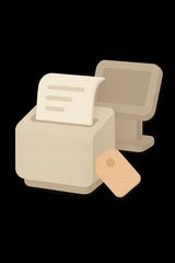 Thermal printer with ticket and POS terminal indicating printing and POS support.